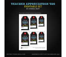 Teacher Appreciation Printable Tag - Instant Download